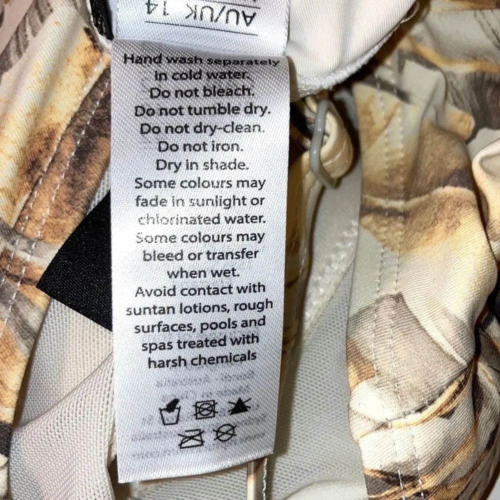 NIP TUCK Swim Shaping Swimsuit Beige Floral Australia Womens Size 10